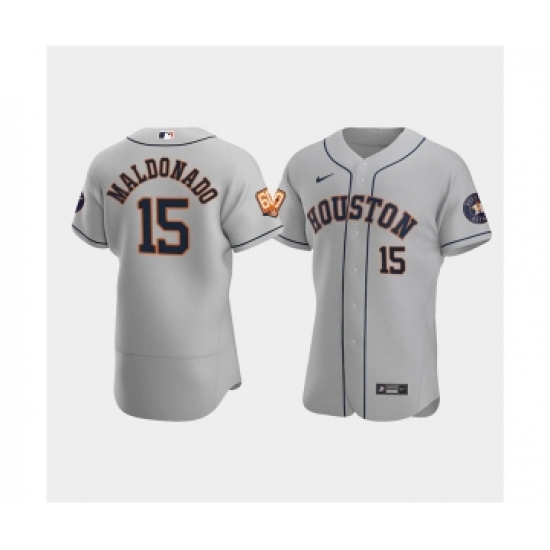 Men's Houston Astros #15 Martín Maldonado Gray 60th Anniversary Flex Base Stitched Baseball Jersey - Ujersey