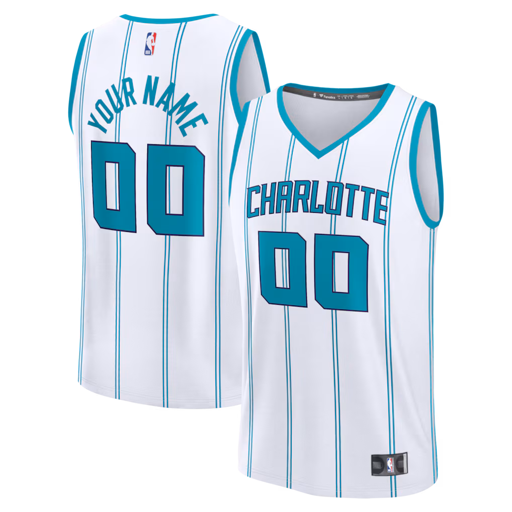 Youth Charlotte Hornets Fanatics White Fast Break Custom Jersey - Association Edition - Ujersey