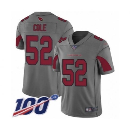 Men's Arizona Cardinals #52 Mason Cole Limited Silver Inverted Legend 100th Season Football Jersey - Ujersey