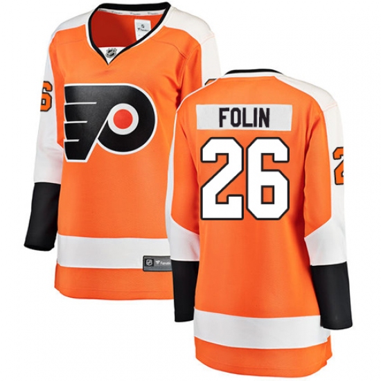 Women's Philadelphia Flyers #26 Christian Folin Fanatics Branded Orange Home Breakaway NHL Jersey - Ujersey