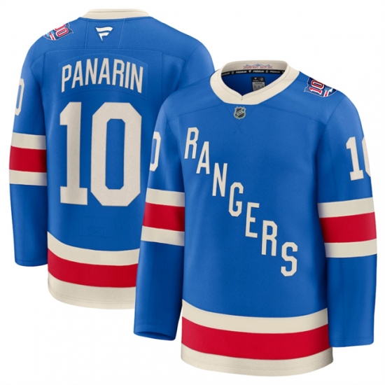 Men's New York Rangers #10 Artemi Panarin Blue Centennial Stitched Hockey Jersey - Ujersey
