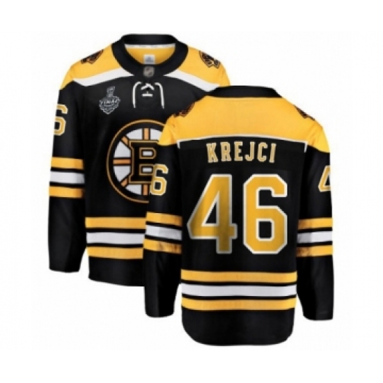 Youth Boston Bruins #46 David Krejci Authentic Black Home Fanatics Branded Breakaway 2019 Stanley Cup Final Bound Hockey Jersey - Ujersey