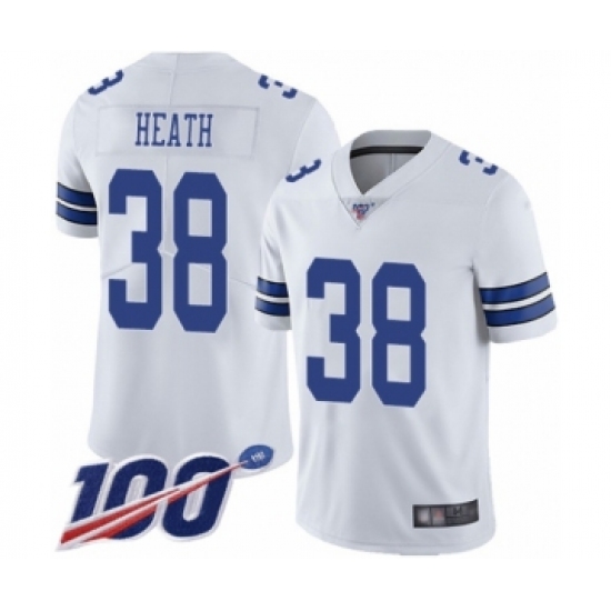 Men's Dallas Cowboys #38 Jeff Heath White Vapor Untouchable Limited Player 100th Season Football Jersey - Ujersey