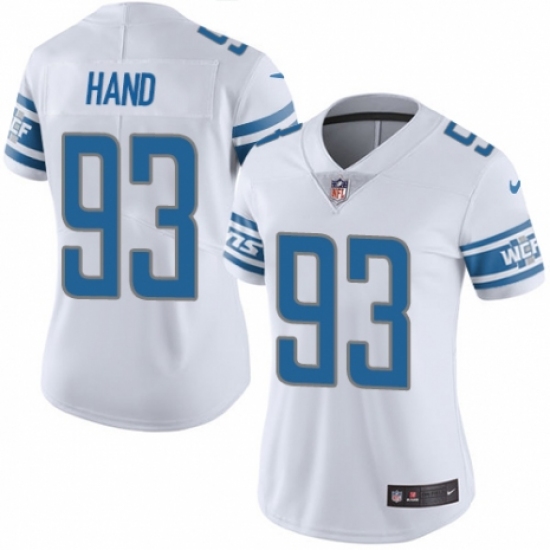 Women's Nike Detroit Lions #93 Da'Shawn Hand White Vapor Untouchable Elite Player NFL Jersey - Ujersey