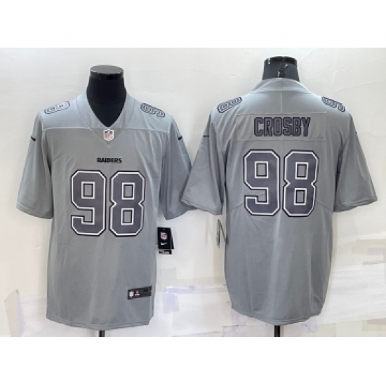 Men's Las Vegas Raiders #98 Maxx Crosby Grey Atmosphere Fashion 2022 Vapor Untouchable Stitched Limited Jersey - Ujersey