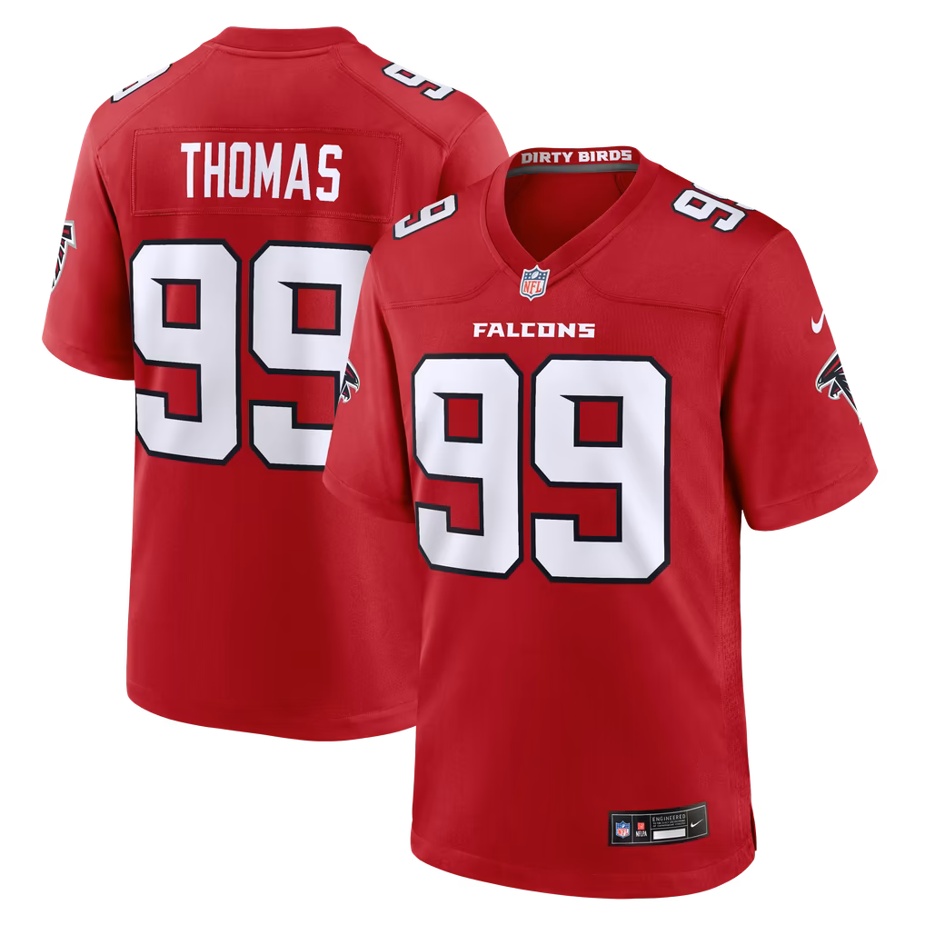 Men's Atlanta Falcons Cameron Thomas Nike Red Team Game Jersey - Ujersey
