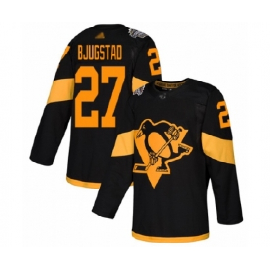 Youth Pittsburgh Penguins #27 Nick Bjugstad Authentic Black 2019 Stadium Series Hockey Jersey - Ujersey