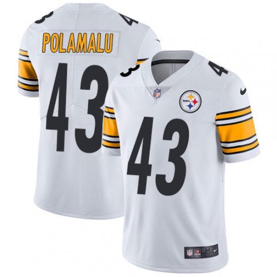 Men's Nike Pittsburgh Steelers #43 Troy Polamalu White Vapor Untouchable Limited Player NFL Jersey - Ujersey
