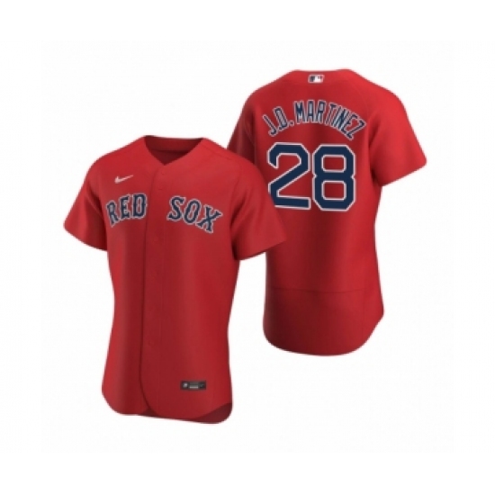 Men's Boston Red Sox #28 J.D. Martinez Nike Red Authentic 2020 Alternate Jersey - Ujersey