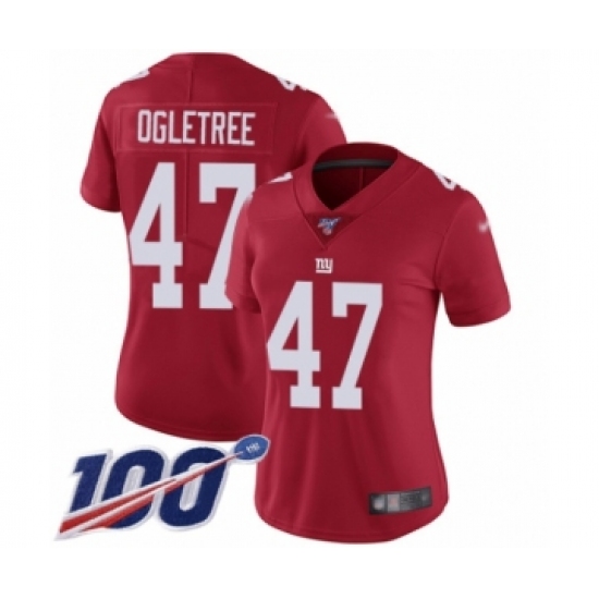 Men's New York Giants #47 Alec Ogletree Red Limited Red Inverted Legend 100th Season Football Jersey - Ujersey