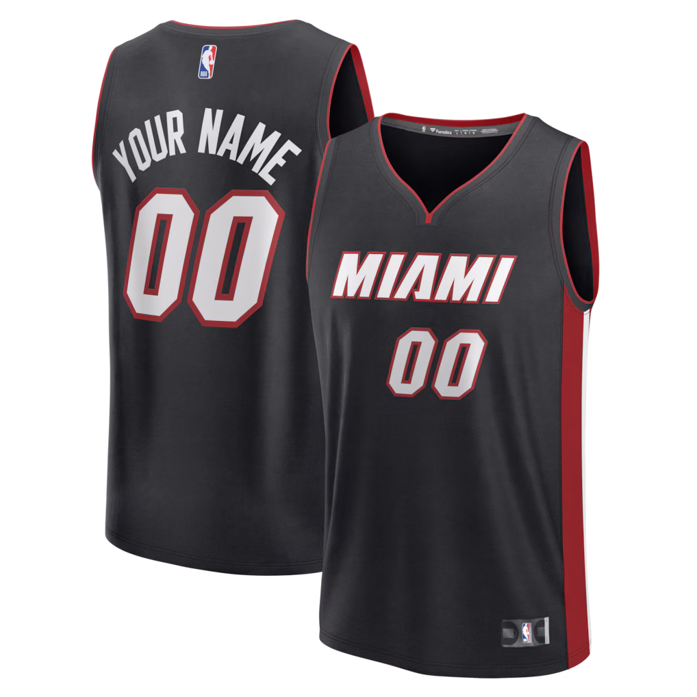 Men's Miami Heat Fanatics Black Fastbreak Custom Jersey - Icon Edition