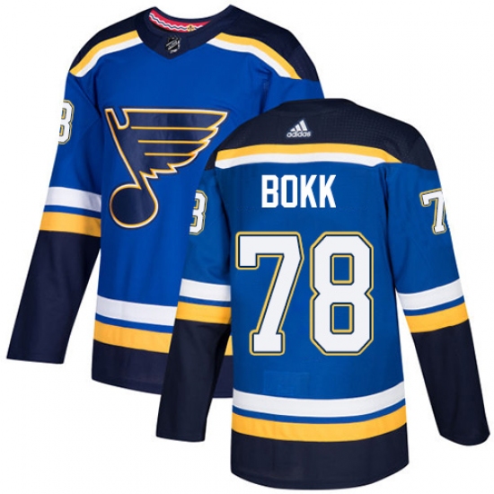 Men's Adidas St. Louis Blues #78 Dominik Bokk Authentic Royal Blue Home NHL Jersey - Ujersey