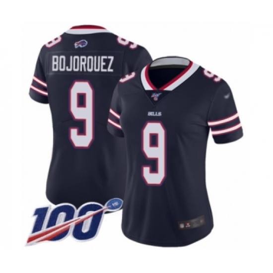 Women's Buffalo Bills #9 Corey Bojorquez Limited Navy Blue Inverted Legend 100th Season Football Jersey - Ujersey