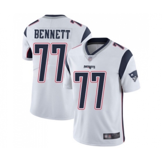 Men's New England Patriots #77 Michael Bennett White Vapor Untouchable Limited Player Football Jersey - Ujersey