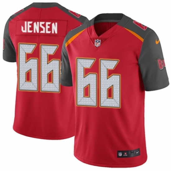 Men's Nike Tampa Bay Buccaneers #66 Ryan Jensen Red Team Color Vapor Untouchable Limited Player NFL Jersey - Ujersey