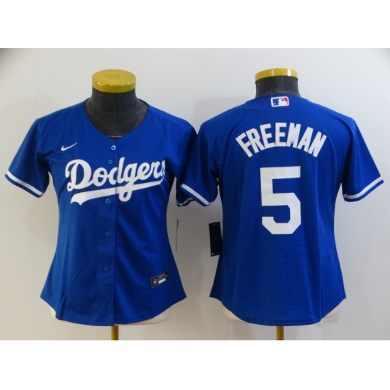 Women's Nike Los Angeles Dodgers #5 Freddie Freeman Blue Jersey - Ujersey