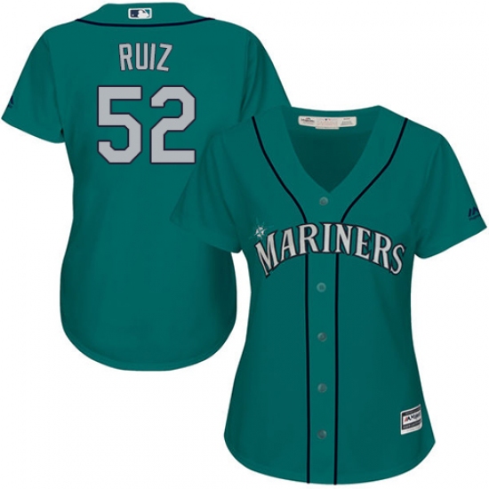 Women's Majestic Seattle Mariners #52 Carlos Ruiz Authentic Teal Green Alternate Cool Base MLB Jersey - Ujersey