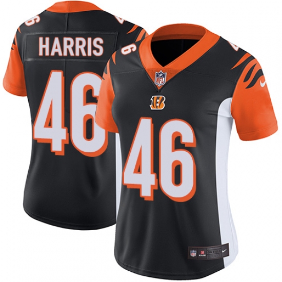 Women's Nike Cincinnati Bengals #46 Clark Harris Black Team Color Vapor Untouchable Limited Player NFL Jersey - Ujersey
