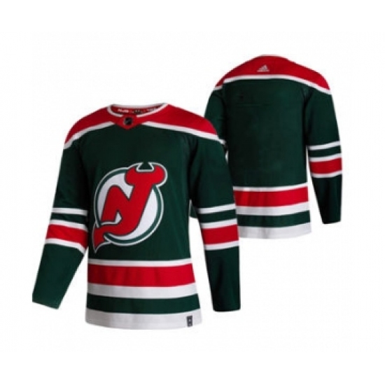 Men's New Jersey Devils Blank Green 2020-21 Reverse Retro Alternate Hockey Jersey - Ujersey