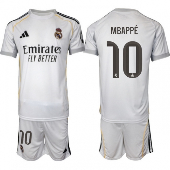 Men Real Madrid 2026 Soccer Jerseys White #10 MBAPPE