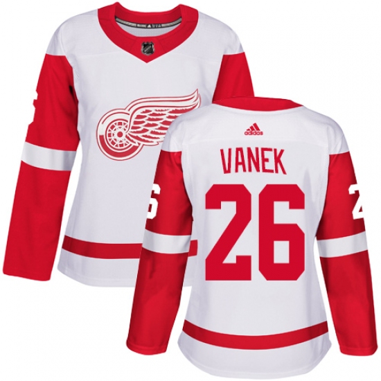 Women's Adidas Detroit Red Wings #26 Thomas Vanek Authentic White Away NHL Jersey - Ujersey
