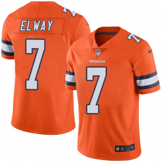 Youth Nike Denver Broncos #7 John Elway Limited Orange Rush Vapor Untouchable NFL Jersey - Ujersey