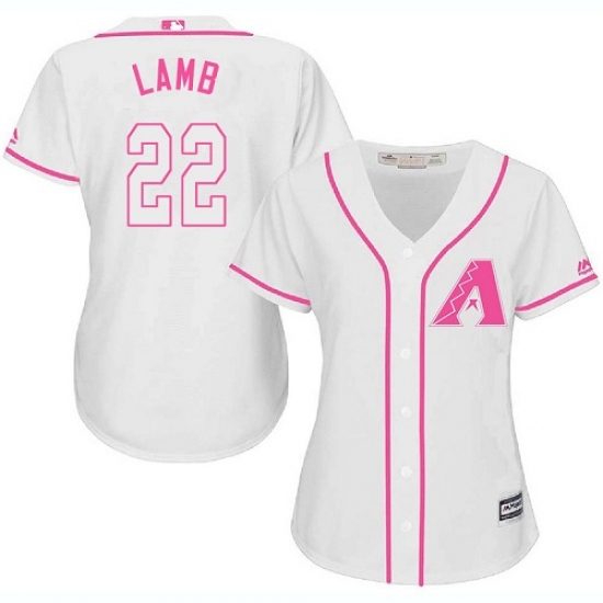 Women's Majestic Arizona Diamondbacks #22 Jake Lamb Authentic White Fashion MLB Jersey - Ujersey