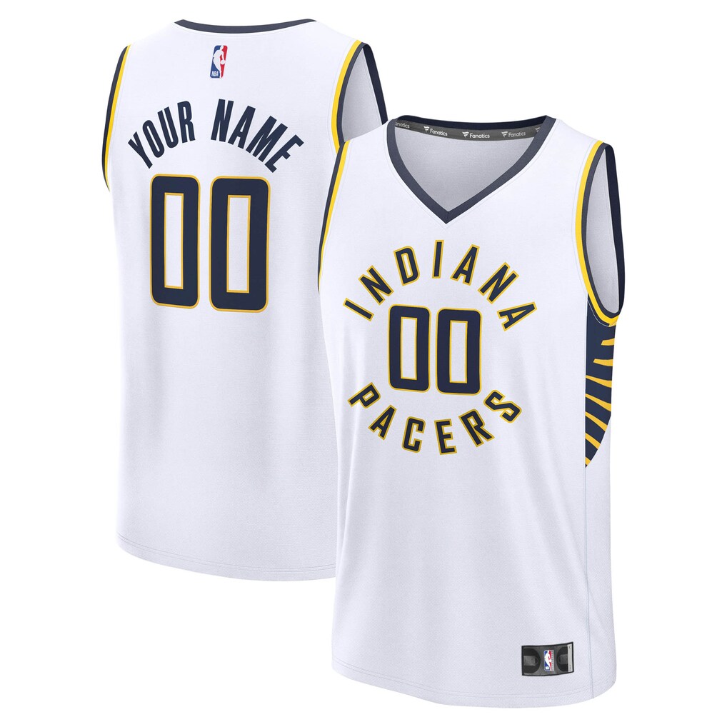 Men's Indiana Pacers Fanatics White Fast Break Custom Jersey - Icon Edition - SUjersey01