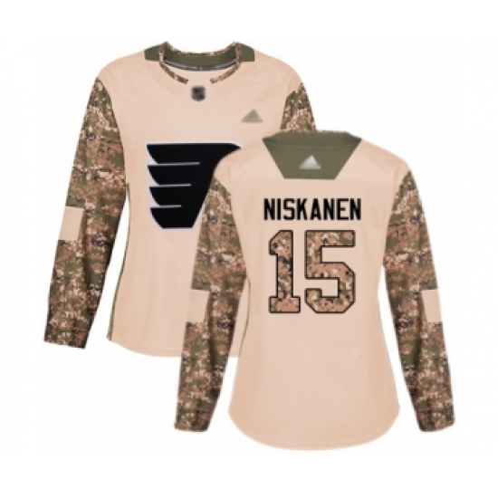Women's Philadelphia Flyers #15 Matt Niskanen Authentic Camo Veterans Day Practice Hockey Jersey - Ujersey