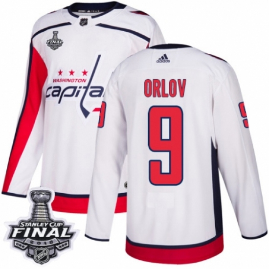 Youth Adidas Washington Capitals #9 Dmitry Orlov Authentic White Away 2018 Stanley Cup Final NHL Jersey - Ujersey