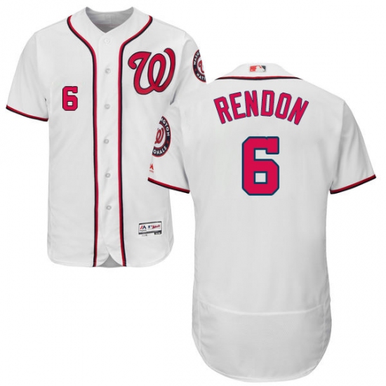 Men's Majestic Washington Nationals #6 Anthony Rendon White Home Flex Base Authentic Collection MLB Jersey - Ujersey