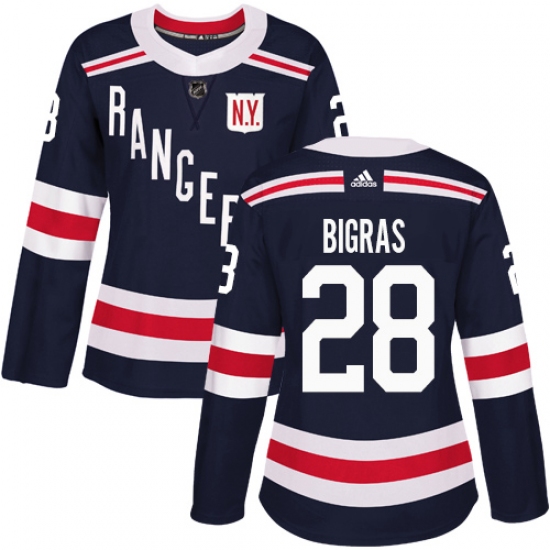 Women's Adidas New York Rangers #28 Chris Bigras Authentic Navy Blue 2018 Winter Classic NHL Jersey - Ujersey