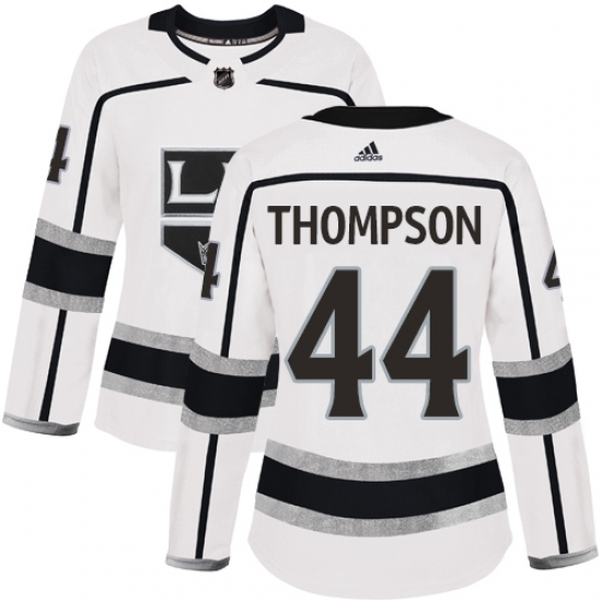 Women's Adidas Los Angeles Kings #44 Nate Thompson Authentic White Away NHL Jersey - Ujersey
