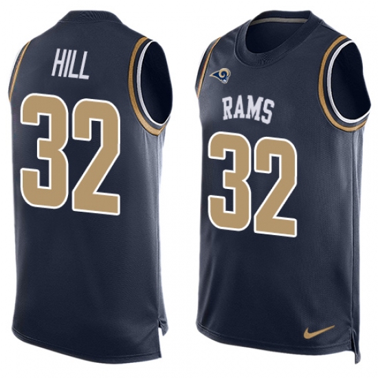 Men's Nike Los Angeles Rams #32 Troy Hill Limited Navy Blue Player Name & Number Tank Top NFL Jersey - Ujersey