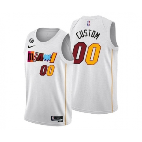 Men's Miami Heat Customized White 2022-23 Classic Edition With NO.6 Stitched Basketball Jersey - Ujersey
