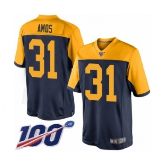 Men's Green Bay Packers #31 Adrian Amos Limited Navy Blue Alternate 100th Season Football Jersey - Ujersey