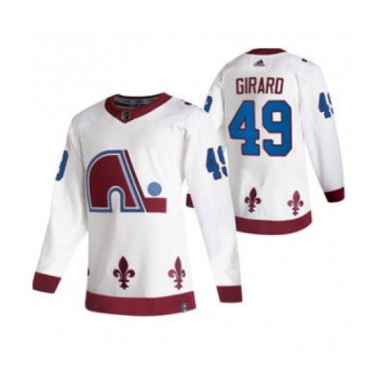 Men's Colorado Avalanche #49 Samuel Girard White 2020-21 Reverse Retro Alternate Hockey Jersey - Ujersey