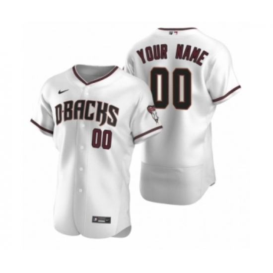 Men's Arizona Diamondbacks Custom Nike White Crimson Authentic 2020 Home Jersey - Ujersey