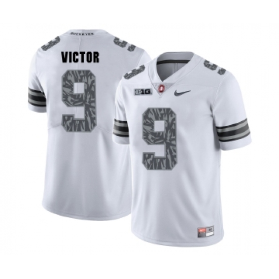 Ohio State Buckeyes 9 Binjimen Victor White Shadow College Football Jersey - Ujersey