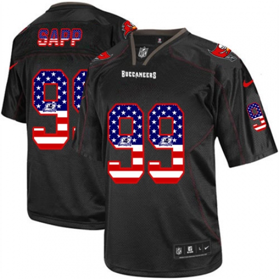 Men's Nike Tampa Bay Buccaneers #99 Warren Sapp Elite Black USA Flag Fashion NFL Jersey - Ujersey