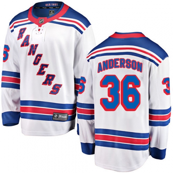 Men's New York Rangers #36 Glenn Anderson Fanatics Branded White Away Breakaway NHL Jersey - Ujersey