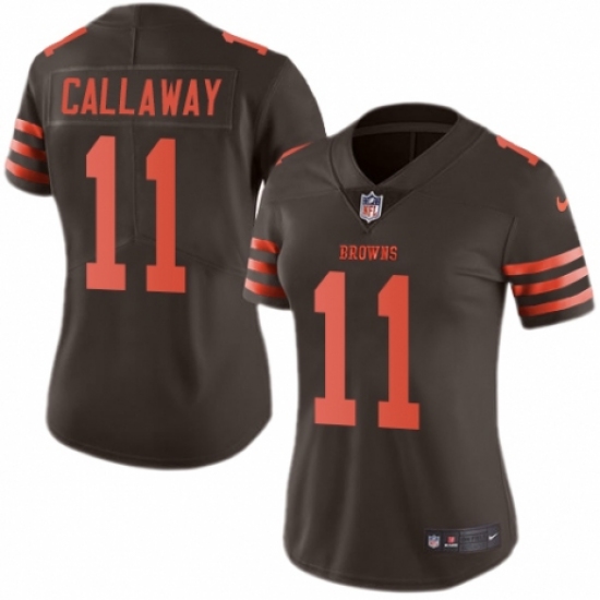 Women's Nike Cleveland Browns #11 Antonio Callaway Limited Brown Rush Vapor Untouchable NFL Jersey - Ujersey
