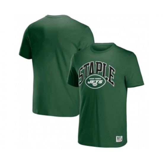 Men's New York Jets x Staple Green Logo Lockup T-Shirt - Ujersey