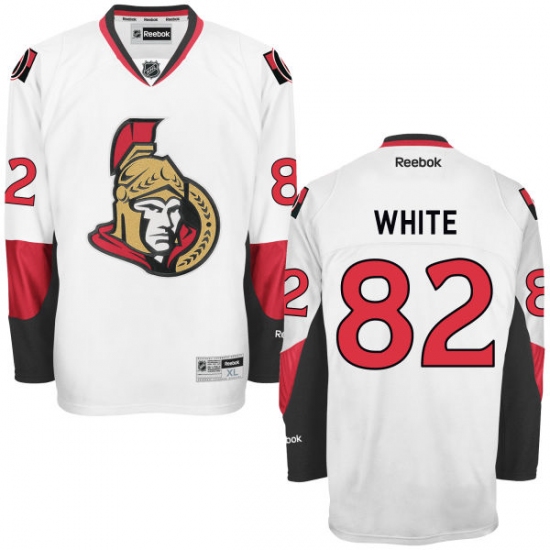 Men's Reebok Ottawa Senators #82 Colin White Authentic White Away NHL Jersey - Ujersey