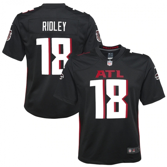 Youth Atlanta Falcons #18 Calvin Ridley Nike Black Player Game Jersey.webp - Ujersey