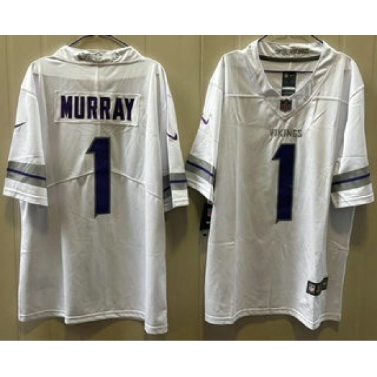 Men's Minnesota Vikings #1 Kyler Murray Limited White Alternate Vapor Jersey - Ujersey