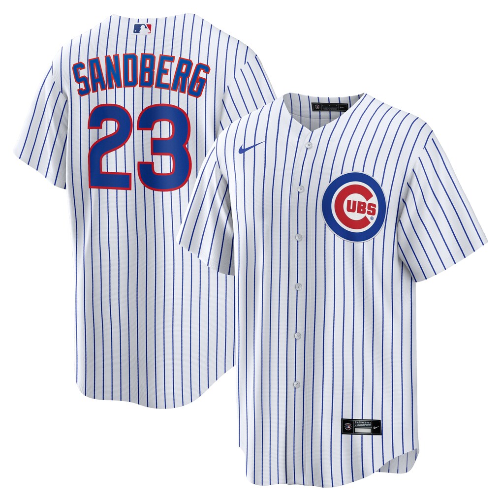 Men's Chicago Cubs Ryne Sandberg Nike White Home Retired Player Replica Jersey - Ujersey NHL