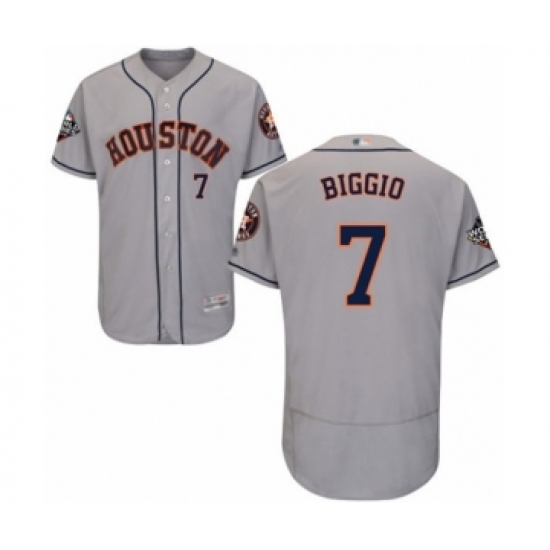 Men's Houston Astros #7 Craig Biggio Grey Road Flex Base Authentic Collection 2019 World Series Bound Baseball Jersey - Ujersey