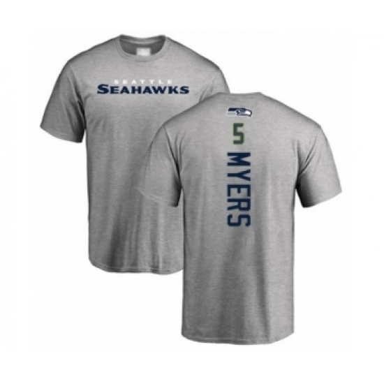 Football Seattle Seahawks #5 Jason Myers Ash Backer T-Shirt - Ujersey