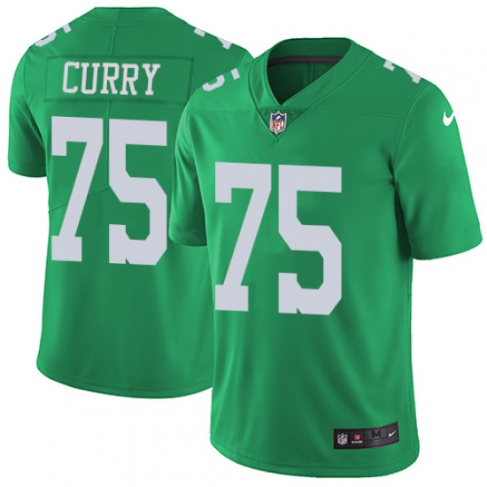 Men's Nike Philadelphia Eagles #75 Vinny Curry Limited Green Rush Vapor Untouchable NFL Jersey - Ujersey